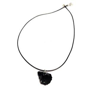 Black Obsidian Rough Rock Pendant from Brazil 18-22mm Stone w/Cord